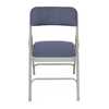 Atlas Commercial Products Triple-Braced Fabric Padded Metal Folding Chair, Gray with Navy Fabric MFC22NVYFP-1